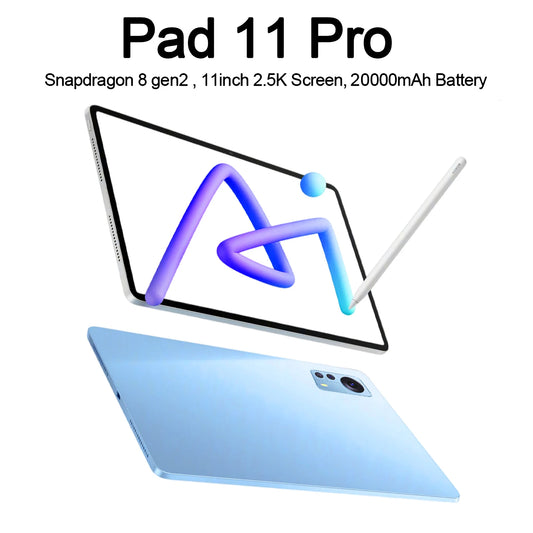 Android 15 Tablet Pad 11 Pro 11.0 inch 2.5K Screen Snapdragon 8 gen2 Octa-Core 22GB RAM 2048GB Wifi-6 20000mAh Tablet PC